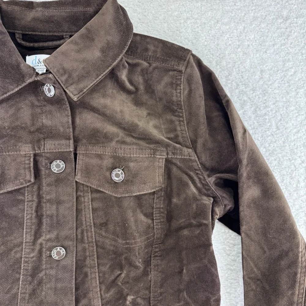 Denim & Co Stretch Velveteen Regular Long Jacket XXS Dark Chocolate Brown